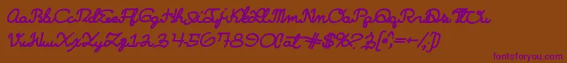 Learningmachineitalic-fontti – violetit fontit ruskealla taustalla