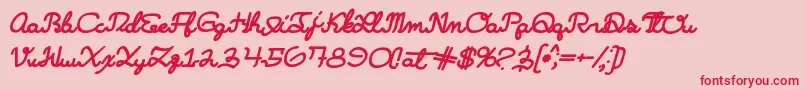 Learningmachineitalic Font – Red Fonts on Pink Background