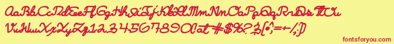 Learningmachineitalic Font – Red Fonts on Yellow Background