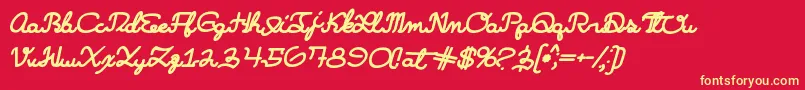 Learningmachineitalic Font – Yellow Fonts on Red Background