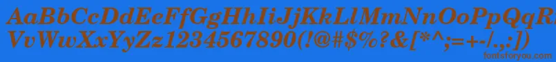 NewmilleniumschlbkBolditalicsh Font – Brown Fonts on Blue Background