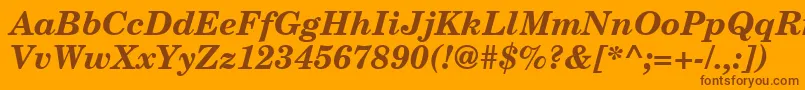 NewmilleniumschlbkBolditalicsh Font – Brown Fonts on Orange Background