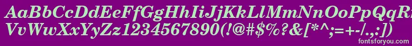 NewmilleniumschlbkBolditalicsh Font – Green Fonts on Purple Background