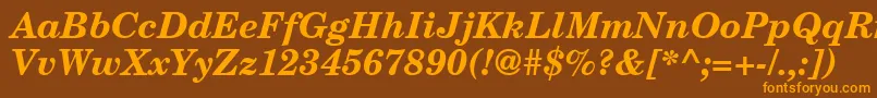 NewmilleniumschlbkBolditalicsh Font – Orange Fonts on Brown Background