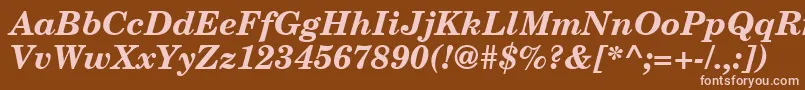 NewmilleniumschlbkBolditalicsh Font – Pink Fonts on Brown Background