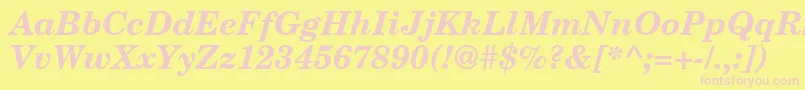 NewmilleniumschlbkBolditalicsh Font – Pink Fonts on Yellow Background