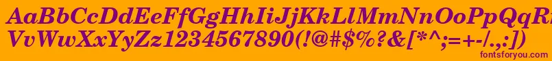 NewmilleniumschlbkBolditalicsh Font – Purple Fonts on Orange Background