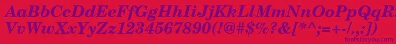 NewmilleniumschlbkBolditalicsh Font – Purple Fonts on Red Background