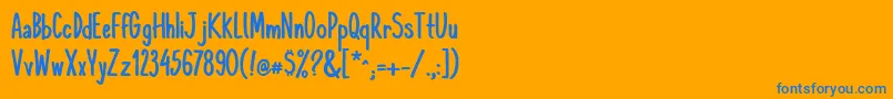 フォントKomixconBold – オレンジの背景に青い文字