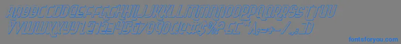 RokikierShadowItalic-Schriftart – Blaue Schriften auf grauem Hintergrund