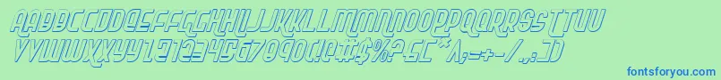 RokikierShadowItalic Font – Blue Fonts on Green Background