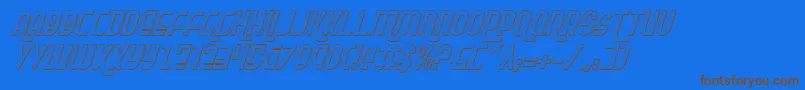 RokikierShadowItalic Font – Brown Fonts on Blue Background