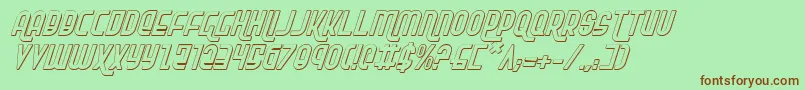Шрифт RokikierShadowItalic – коричневые шрифты на зелёном фоне