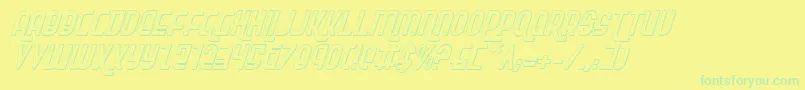 Police RokikierShadowItalic – polices vertes sur fond jaune