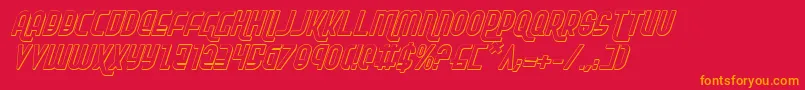 フォントRokikierShadowItalic – 赤い背景にオレンジの文字