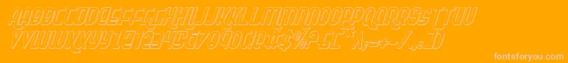 RokikierShadowItalic-Schriftart – Rosa Schriften auf orangefarbenem Hintergrund