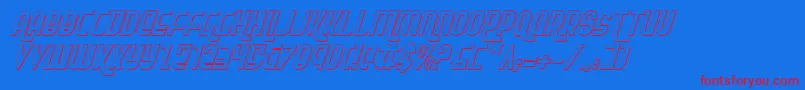 RokikierShadowItalic Font – Red Fonts on Blue Background