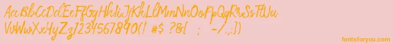 Storytella Font – Orange Fonts on Pink Background