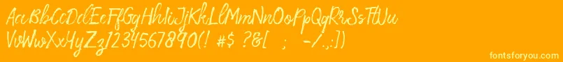 Storytella Font – Yellow Fonts on Orange Background