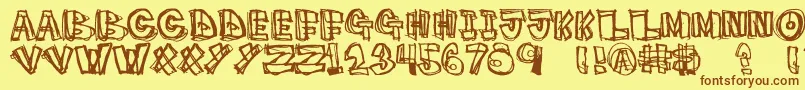 PigeonSnatch Font – Brown Fonts on Yellow Background