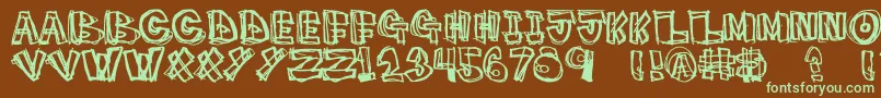 PigeonSnatch Font – Green Fonts on Brown Background