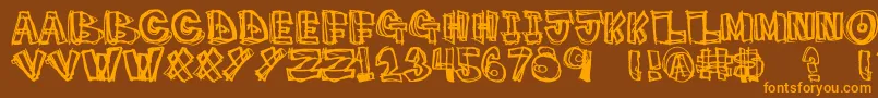PigeonSnatch Font – Orange Fonts on Brown Background