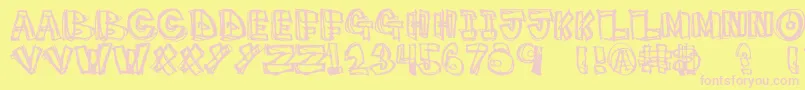 PigeonSnatch Font – Pink Fonts on Yellow Background