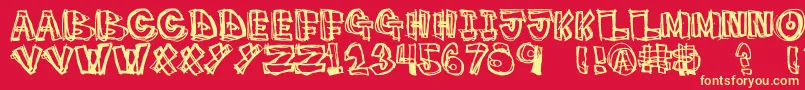 PigeonSnatch Font – Yellow Fonts on Red Background