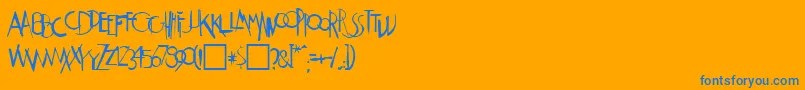 WeimarRegular Font – Blue Fonts on Orange Background