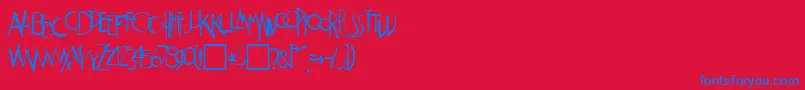 WeimarRegular Font – Blue Fonts on Red Background