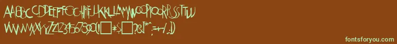 WeimarRegular Font – Green Fonts on Brown Background