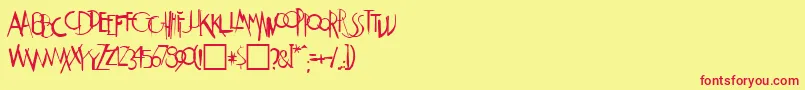 WeimarRegular Font – Red Fonts on Yellow Background