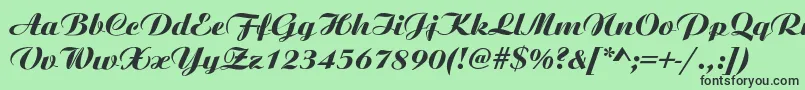 Oscar Font – Black Fonts on Green Background