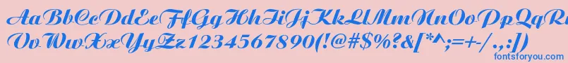 Oscar Font – Blue Fonts on Pink Background