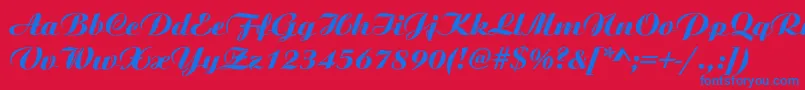 Oscar Font – Blue Fonts on Red Background