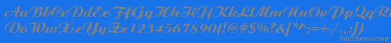 Oscar Font – Gray Fonts on Blue Background