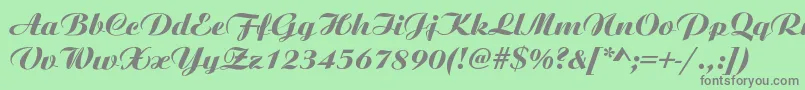 Oscar Font – Gray Fonts on Green Background