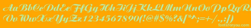 Oscar Font – Green Fonts on Orange Background