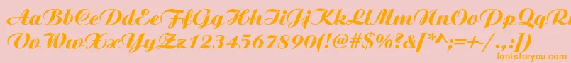 Oscar Font – Orange Fonts on Pink Background