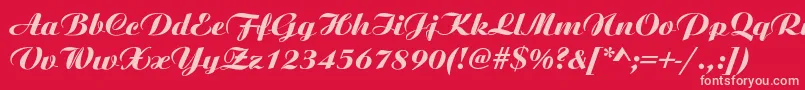 Oscar Font – Pink Fonts on Red Background