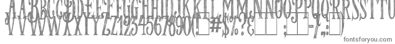 LesMysteresDeParis-fontti – harmaat kirjasimet valkoisella taustalla