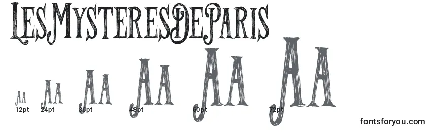 Размеры шрифта LesMysteresDeParis