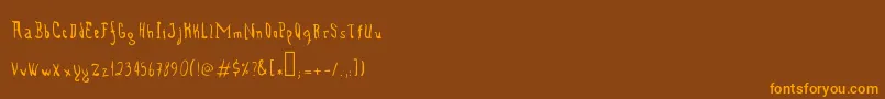 TiredFingersFail Font – Orange Fonts on Brown Background