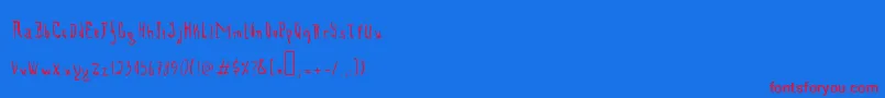 Police TiredFingersFail – polices rouges sur fond bleu