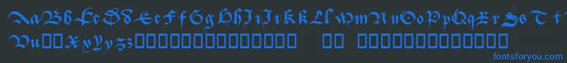Batarde Font – Blue Fonts on Black Background