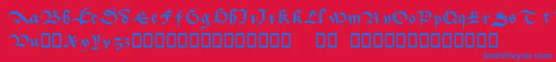 Batarde Font – Blue Fonts on Red Background