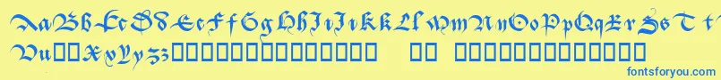Batarde Font – Blue Fonts on Yellow Background