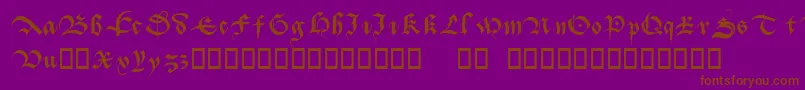 Batarde-Schriftart – Braune Schriften auf violettem Hintergrund