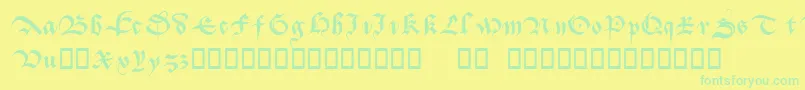 Batarde Font – Green Fonts on Yellow Background
