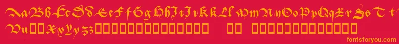 Batarde Font – Orange Fonts on Red Background